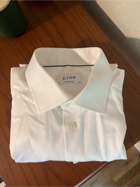 Eton White Men's Dress Shirt - Contemporary Fit - Cotton